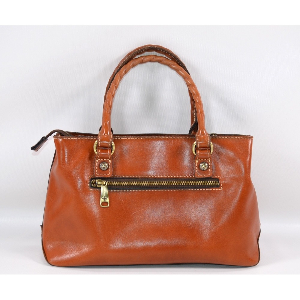Patricia Nash Heritage Angela Double-compartment Brown Leather Satchel‎ Purse